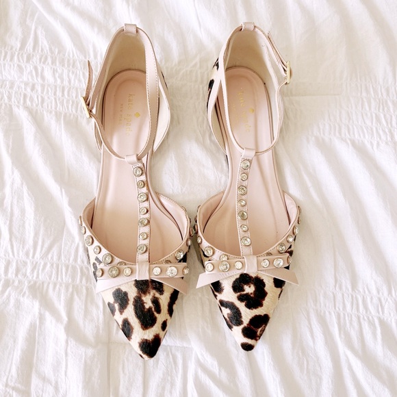 kate spade Shoes - KATE SPADE Lydia Studded Leopard Haircalf Flats